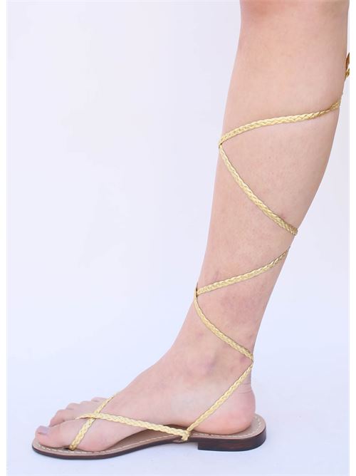 Sandali schiava oro treccine Da Costanzo | SCHIAVATRECCINEFORCAOROGIALLO